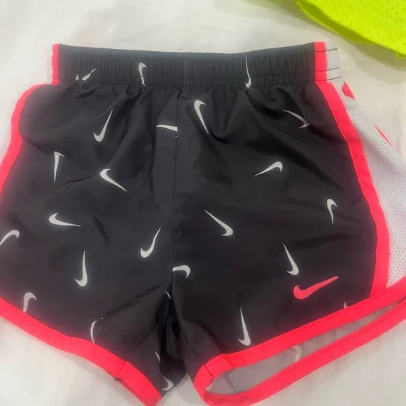 Nike Girls Shorts Trio - Black, Pink, Neon Yellow - Picture 5 of 5